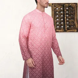 jompers Men Printed Cotton Blend Straight Kurta image 3
