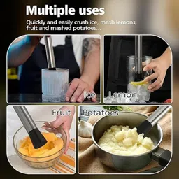 forral Bar Muddler 8 Cocktail Drink Muddler Bartender Tool for Old Fashioned Mojitos Stainless Steel 18 cm Stirrer image 3