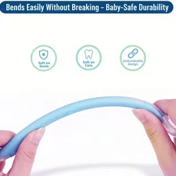 cuddlino Baby Silicone Feeding Spoon | Soft Spoon for Newborns Blue - Silicon image 4