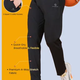 drizone Men Solid Black Track Pants image 5