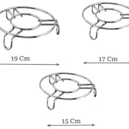 trishvar DS_18 Hot Pot Stand Shining Stainless Steel Trivet image 3