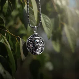 craftwell Hanuman Lockate Oxodaised Silver Chain Silver Silver image 3