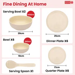 usha shriram Pack of 20 Ceramic Microwave Safe Dinner Plates And Bowls Sets | Chip Resistant Dinnerware Sets Dinner Set image 4