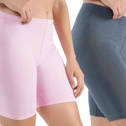 jasora Pack of 2 Solid Women Multicolor Cycling Shorts image 4