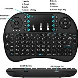 GUGGU BGF_863A_Mini Wireless Keyboard with Light with Attach, Mouse for pc, Tablets Wired USB Thumb-size Multi-device Keyboard Compatible with Desktop, Laptop, Mac Easy to Use,Plug and Play,Quick, Comfy Durable body image 3