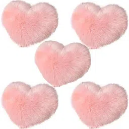 angel mommy Heart Shape Fur Cushion Microfibre Solid Cushion Pack of 5-picture-28
