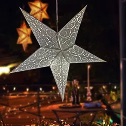veandyou Paper Star Hanging Lantern_Red_AZ107pack of 1 White Paper Hanging Lantern-picture-20