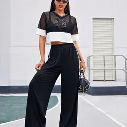progeny Women Striped Black Track Pants image 4