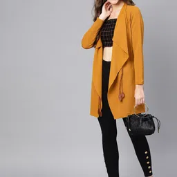 sassafras Women Full Sleeve Yellow Shrug image 4