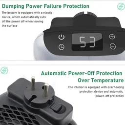 kazotra Compact 800W Electric Wall Heater with Remote, Timer & Speed Control Fan Room Heater image 2