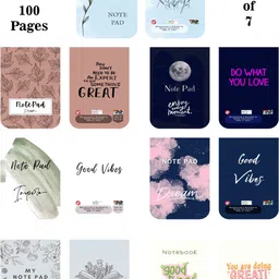 natham publication Matte Finish Mini A6 Note Pad Unruled 100 Pages image 4
