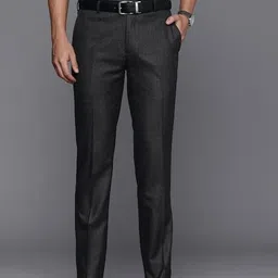 raymond Men Slim Fit Black Viscose Rayon Trousers-picture-26