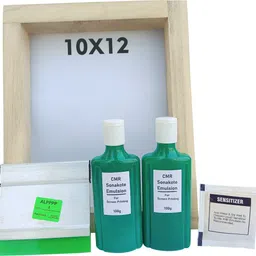 cmr Screen Printing Frame 10X12 inch, 2 Emulsion, 1 Sensitizer, 4inch Squeegee image 2
