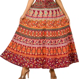 samjhi Women Flared Maroon Pure Cotton Trousers image 1