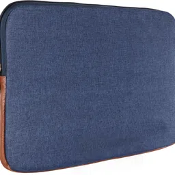 hvh world Laptop Sleeve Case | 15.6 | Zipper Closure | Water Repellent PVC | Blue & Tan Laptop Sleeve/Cover image 2