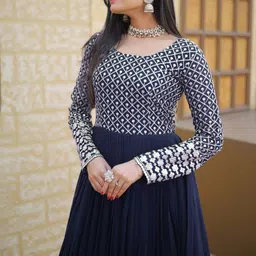 tadkeshvar Embroidered Georgette Stitched Anarkali Gown image 2