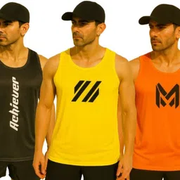 elite trendzz Pack of 3 Men’s Sports & Fitness Sando – Polyester Fabric Men Vest-picture-17