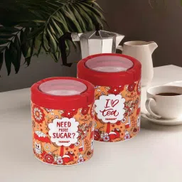 trueware STC 750Ml Red Plastic (Set of 2) Airtight Container image 1