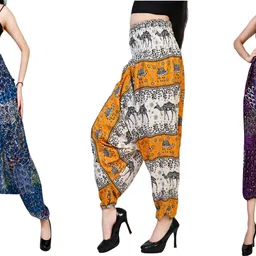 fusfus Printed Rayon, Cotton Women Harem Pants image 1