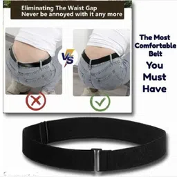 Women Formal Black Fabric, Metal Belt-image-20