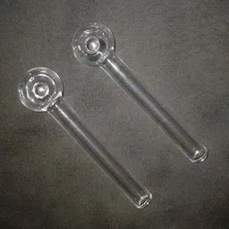 Glass Oil Burner Pipe 4 inch Transparent, (White) -Pack of 2 Borosilicate Glass Inside Fitting Hookah Mouth Tip-image-29