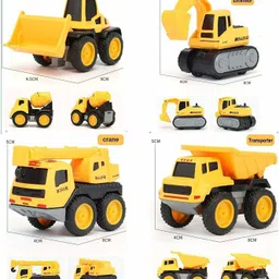 galactic New Engineering Metal Team Car Unbreakable Engineering Automobile Construction Car Machine Toys Set for Children Kids Tractor Trolly, Trucks and JCB Machine (Set of 6), (Multicolor, Pack of: 1) image 2