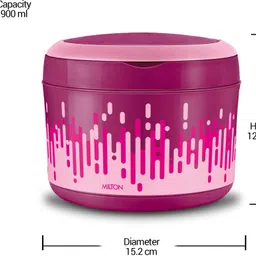 milton New Big Bite Insulated Inner Stainless Steel Tiffin , Dark Pink 1 Containers Lunch Box image 4