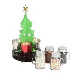 amaya decors Christmas Tree Tealight Holder with Glass Votive image 3