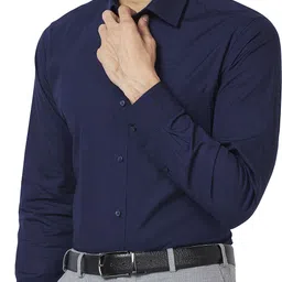 raymond Men Slim Fit Solid Spread Collar Formal Shirt image 3