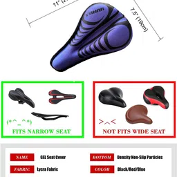 frackson Bicycle -Soft High Quality Gel Silicone Saddle Seat Cover & Cushion Pad Bike.. Bicycle Seat Cover, Saddle Cover Free Size image 4