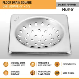 ruhe Floor Stainless Steel Push Down Strainer image 3