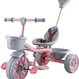 Victor T20 Tricycle for kids with Comfortable seat | Safety Belt | Rubber Wheel Tricycle for Kids | 1 to 5 Years Kids with Dual Storage Basket Tricycle-image-5