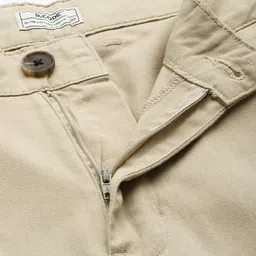 r.code by the roadster life co. Men Regular Fit Beige Pure Cotton Trousers image 4