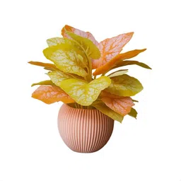 sohamretails Orange And Yellow Leafs Artificial Plants(PACK OF 2) Artificial Plant with Pot image 4