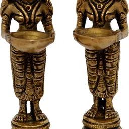 aakrati Deep Laxmi Pair Made Of Metal Unique For DéCor And Temple Brass (Pack of 2) Table Diya Set-picture-12