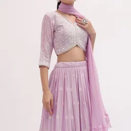 house of common Embroidered Semi Stitched Lehenga Choli image 5