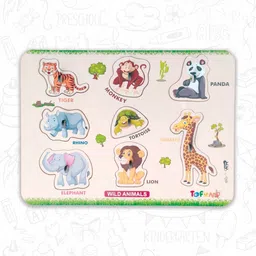 tofani Wooden Pegged Puzzle for Kids | Wild Animals Learning Educational Toy-picture-37