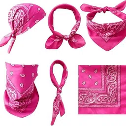 Run India Women's and Men's Pack3 Multicolour Relaxed Fit Bandana 20 * 20 Inch ["Black","White","Turquoise"] Handkerchief image 5