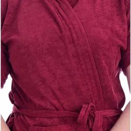 deeram Maroon Free Size Bath Robe image 3