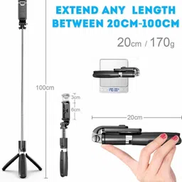 Naridream Perfect Design Led Selfie Stick S57 Bluetooth Selfie Stick image 4