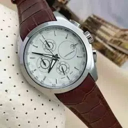 paltinum Elegant Brown Leather Strap Chronograph Watch Analog Watch - For Men Chronograph Leather Watch image 2