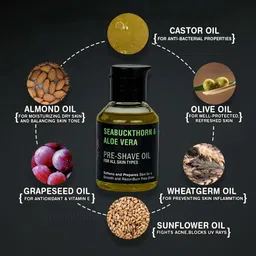 pink woolf Pre-Shave Oil, Seabuckthorn & Aloe Vera, Enjoy a Razor Burn Free Shave, 50ml Shave Oil image 3