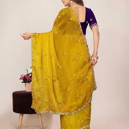 jb cration Embellished, Embroidered Daily Wear Georgette Saree image 2