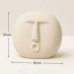 globally indian Modern Smirk-face Round Ceramic Vase for Home Décor Ceramic Vase image 3