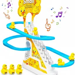 kidimaza Duck Slide Race Toy Set | 3 Climbing Ducks with Lights, Music & Fun Track Game-picture-40