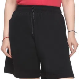 cupid Solid Women Black Regular Shorts image 3