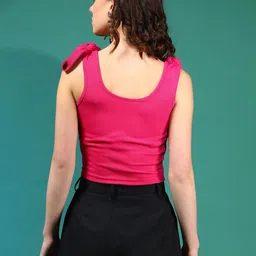 kotty Casual Sleeveless Solid Women Pink Top image 4
