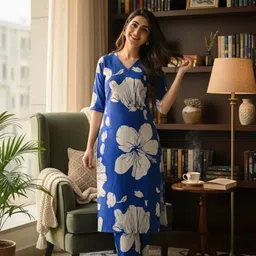 Women Pure Cotton Kurti Pant Set-image-9