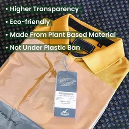 eco365 Compostable Transparent Flap Bags For Garments - 15"x15"+2"Flap (1000PCS) Security Bag image 3