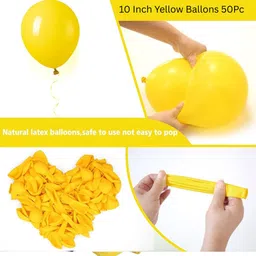 bzore Solid 50 Pcs Metallic Yellow Ballons for Birthday, Anniversary & Party Decoration Balloon image 4